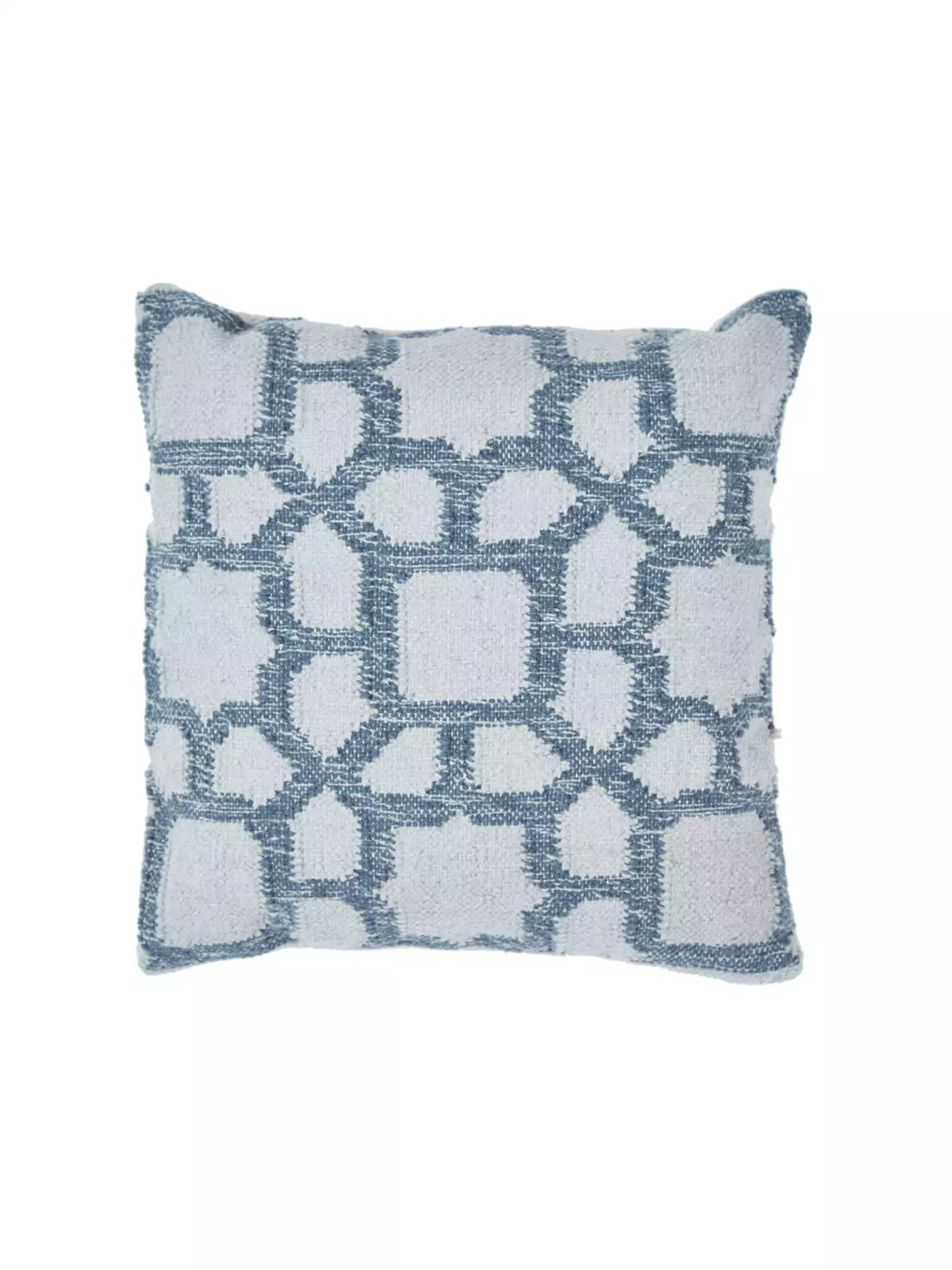 Productfoto van beige met blauw kussen