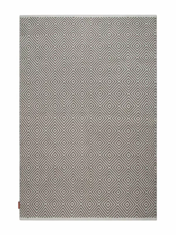 Grijs vloerkleed met diamantpatroon