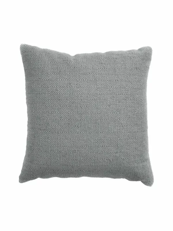 Productfoto van duifgrijs vierkant kussen met diamant patroon in de maat 45x45cm