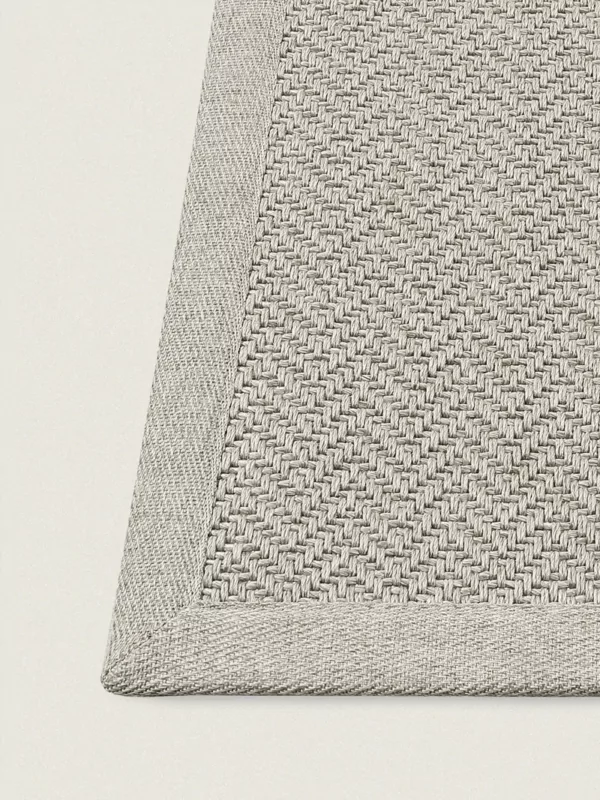 Fijn geweven buiten vloerkleed met zigzag patroon beige