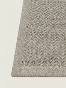 Fijn geweven buiten vloerkleed met zigzag patroon zand