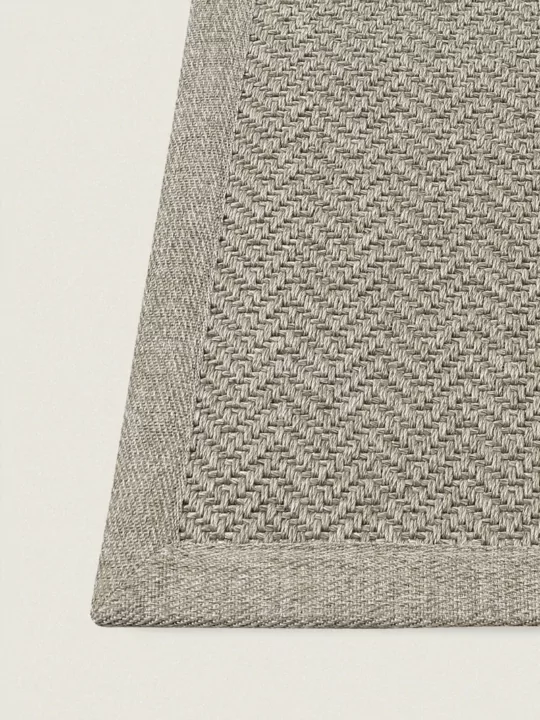 Fijn geweven buiten vloerkleed met zigzag patroon zand