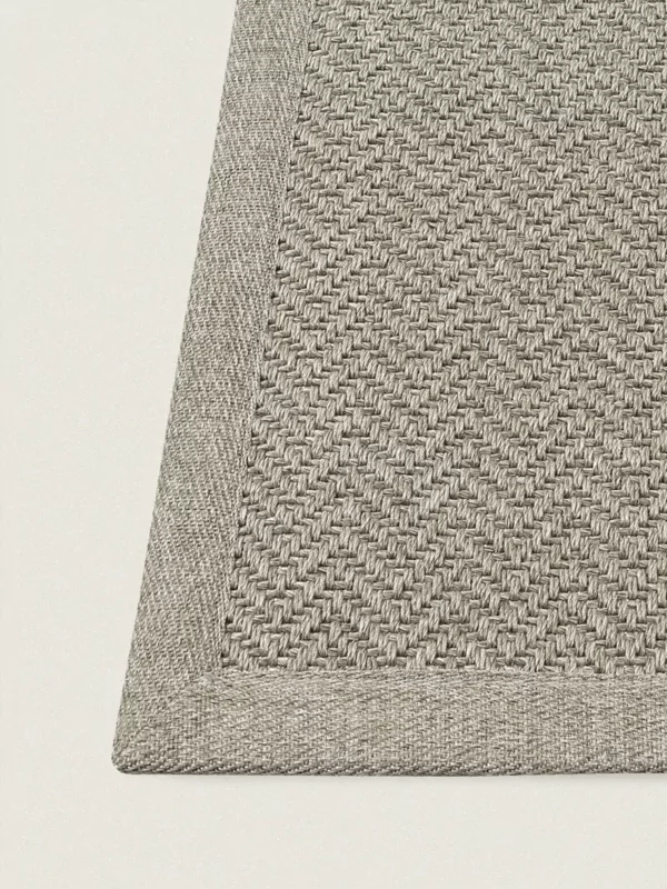 Fijn geweven buiten vloerkleed met zigzag patroon zand